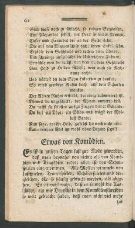 Etwas von Komödien