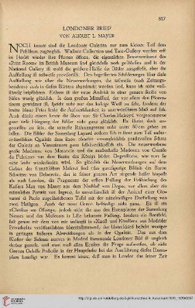 Neue Folge 31 = Jahrgang 55: Londoner Brief