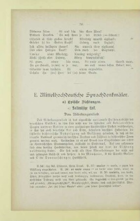 E. Mittelhochdeutsche Sprachdenkmäler