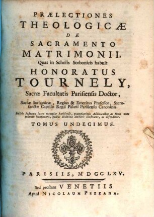 Praelectiones Theologicae De Sacramento Matrimonii