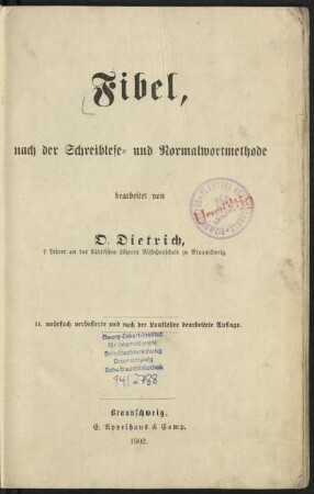 Fibel, nach der Schreiblese- und Normalwortmethode