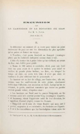 Excursion dans le Cambodge et le royaume de Siam par M. A. Pavie