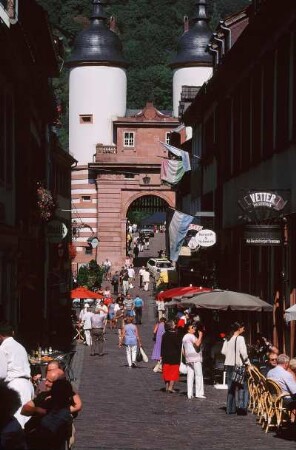 Deutschland. Baden Württemberg. Heidelberg. Altstadt. Steingasse. Blick Richtung Alte Brücke