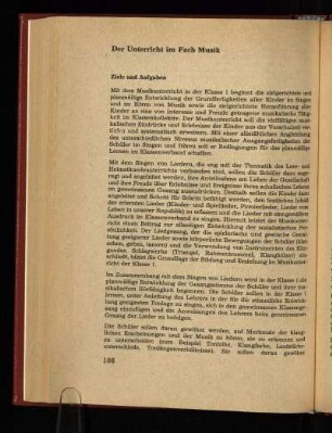 Der Unterricht im Fach Musik