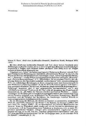 Gabor O. Nagy: Abriß einer funktionellen Semantik [Rezension]