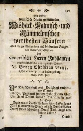 129-138, Mit diesem wünschte denen gesammten...-Mit diesem wollte ihre herzliche Neugung und Achtung...