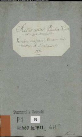 Zivilstandsregister der katholischen Gemeinde Verne, Kreis Büren (GHT 1811) (Gemeinde: Katholische Gemeinde Verne)