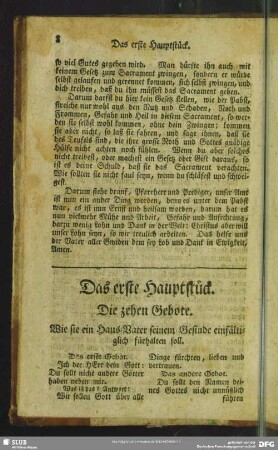 Das erste Hauptstück. Die zehen Gebote