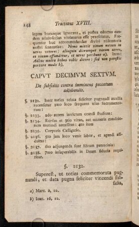 148-155, Caput Decimum Sextum. De subsidiis contra imminens peccatum adhibendis.