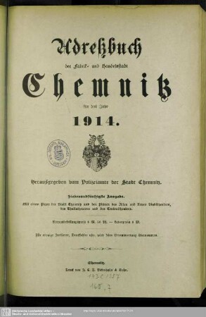 57.1914: Adressbuch der Fabrik- und Handelsstadt Chemnitz : ein Wegweiser für Einheimische u. Fremde