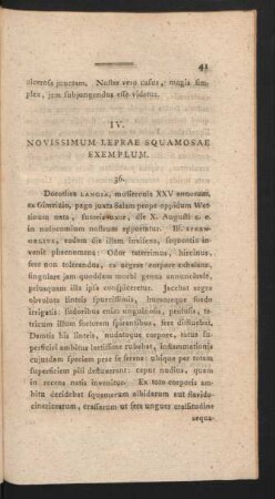 IV. Novissimum Leprae Squamosae Exemplum.
