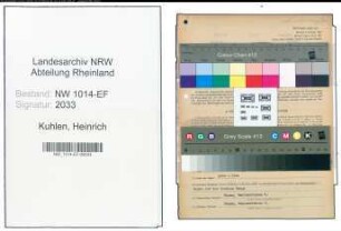 Entnazifizierung Heinrich Kuhlen , geb. 17.04.1909 (Baecker)