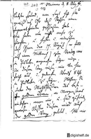 113: Brief von Caroline Herder an Johann Wilhelm Ludwig Gleim : Carolina (genannt Caroline) Maria Herder
