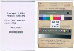 Entnazifizierung Marta Knuf , geb. 10.06.1894 (Abtl.Leiterin)