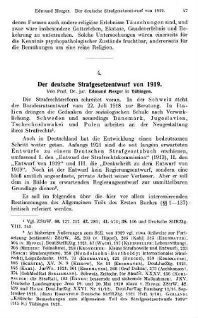47-75, Der deutsche Strafgesetzentwurf von 1919