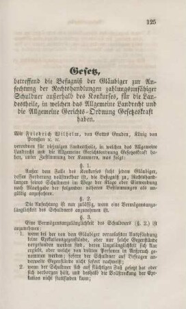 III. Gesetz vom 9. Mai 1855 ...