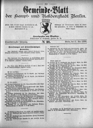 1900,21: No. 21, 27. Mai 1900