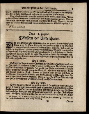 Das II. Capitel. Pflichten der Underthanen