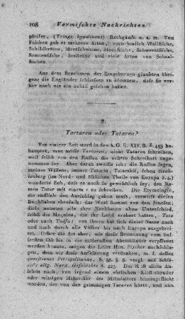 Tartaren oder Tataren ?