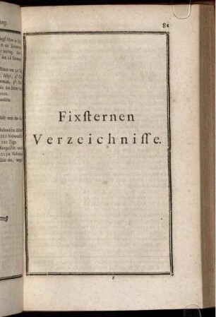 Fixsternen Verzeichnisse.