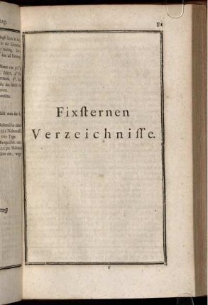 Fixsternen Verzeichnisse.
