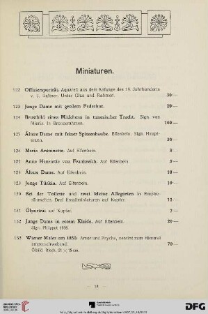 Miniaturen (Nr. 122-133)