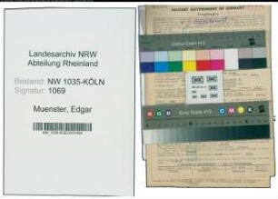 Entnazifizierung Edgar Muenster , geb. 11.10.1903 (Kaufmaennischer Angestellter)