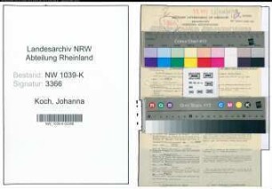 Entnazifizierung Johanna Koch , geb. 09.02.1894 (Lehrerin)