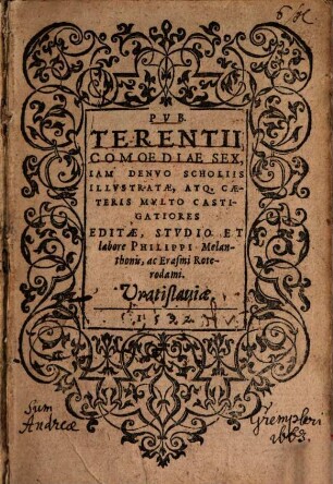 Publ. Terentii Comoediae sex