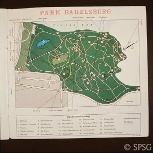 Park Babelsberg, Parkplan