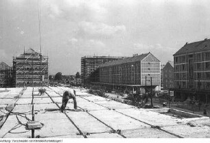 Dresden Striesen. Bau, Januar 1958 - Januar 1959