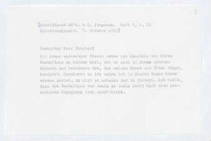 Brief von Gerhart Hauptmann an Max Freyhan