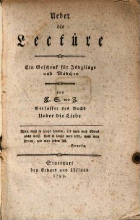 Ueber die Lectüre