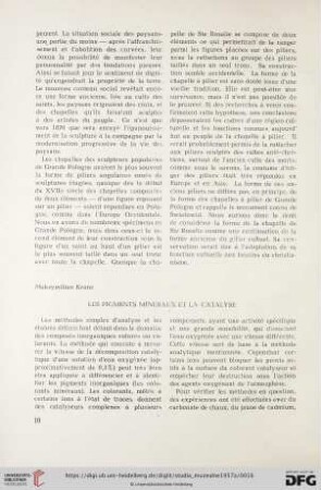 Les pigments minéraux et la catalyse