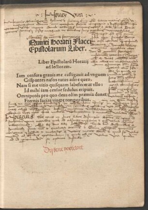 Quinti Horatij Flacci || Epistolarum Liber.|| ... ||