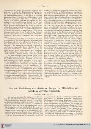 19: Bau und Einrichtungen der deutschen Burgen im Mittelalter, mit Beziehung auf Ober-Österreich von J. N. Cori
