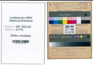 Entnazifizierung Anneliese Wirths, geb. 30.03.1921 (Laborantin)