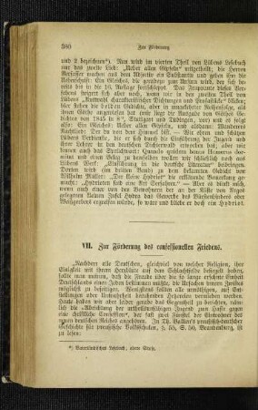 Zur Förderung des confessionellen Friedens