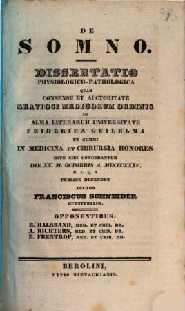 De somno : diss. physiol. path.