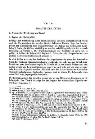 1. Beginn der Kriminalität