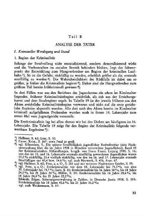 1. Beginn der Kriminalität