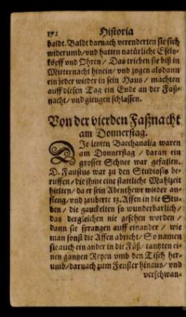 Von der vierden Faßnacht am Donnerstag.