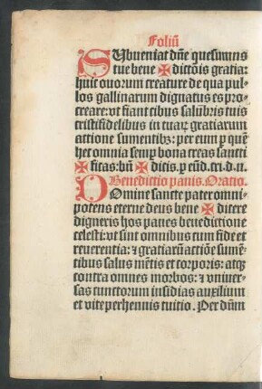 Benedictio panis.