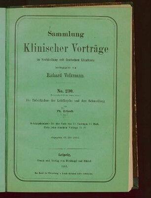 Die Tuberkulose des Kehlkopfes und ihre Behandlung