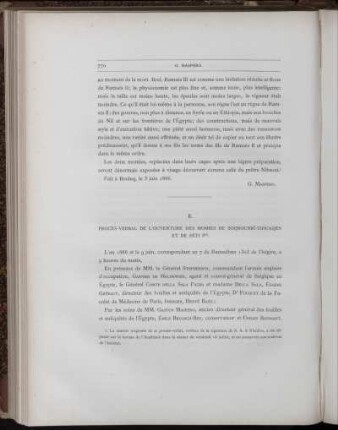 II. Procès-Verbal De L'Ouverture Des Momies De Soqnounrî-Tiouaqen Et De Séti Ier
