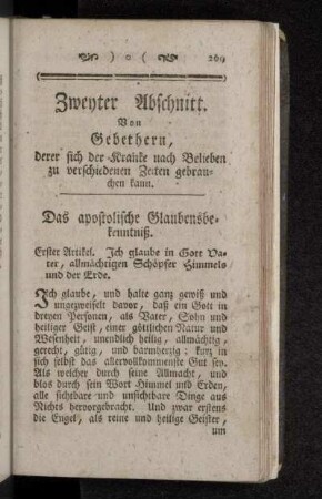 Das apostolische Glaubensbekenntniß.