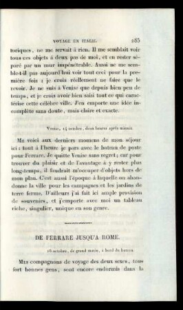 De Ferrare Jusqu'a Rome.