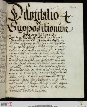 Disputatio IV: De Súppositionúm Proprietatibus