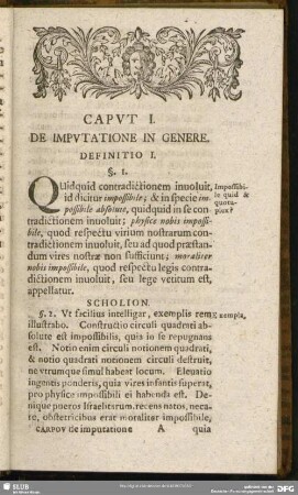 Caput I. De Imputatione In Genere