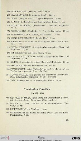 Verschiedene Porzellane (Nr. 286-292)